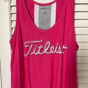 Women's Titleist pink scoop neck tunic length tank top